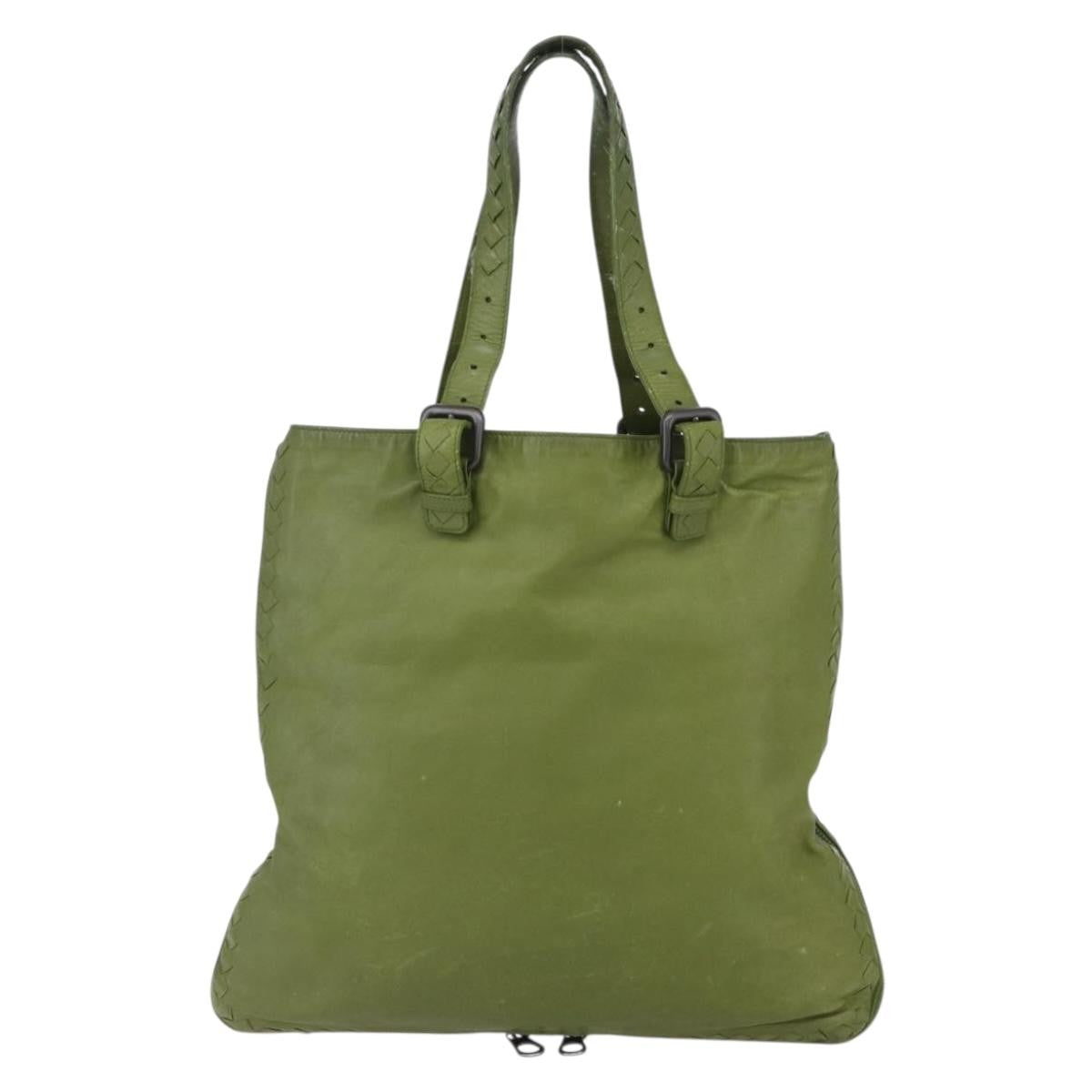 Bottega Veneta Intrecciato Leather, GREEN, LEATHER, Shoulder bag