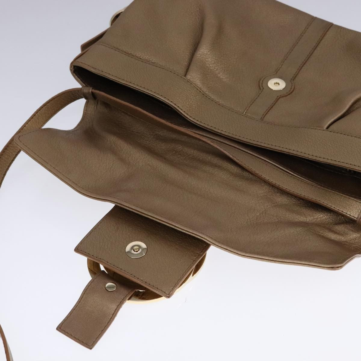 Bvlgari Chandra Flap Shoulder Bag Leather, GOLD, LEATHER, Shoulder bag