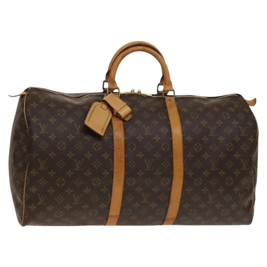 Louis Vuitton Keepall Bag Monogram Canvas, BROWN, CANVAS, Travel bag