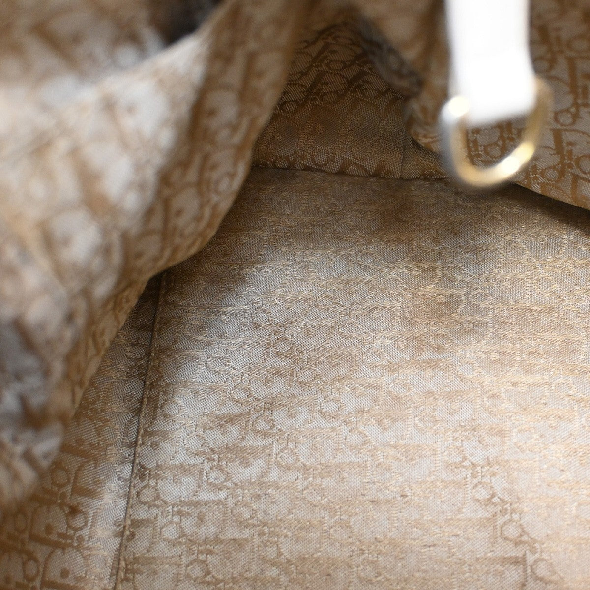 Christian Dior Lady Cannage Tote Leather, BEIGE, LEATHER, Tote bag