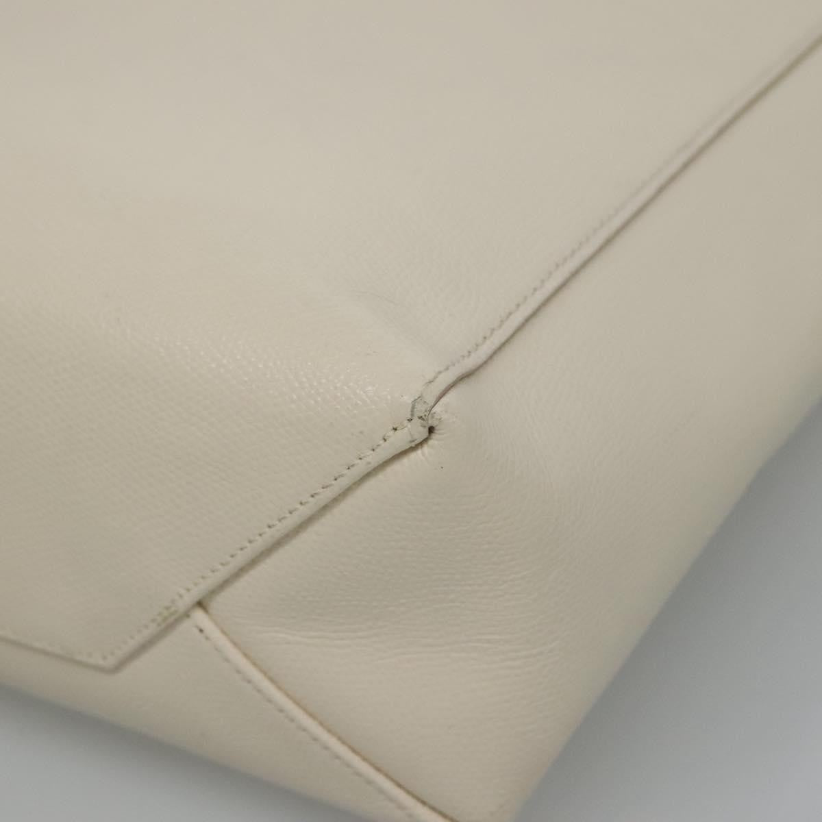 Celine Vertical Cabas Tote Leather, WHITE, LEATHER, Tote bag