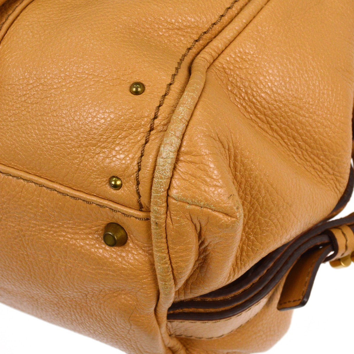 Chloe Paddington Lock Handbag Leather, BEIGE, LEATHER, Handbag