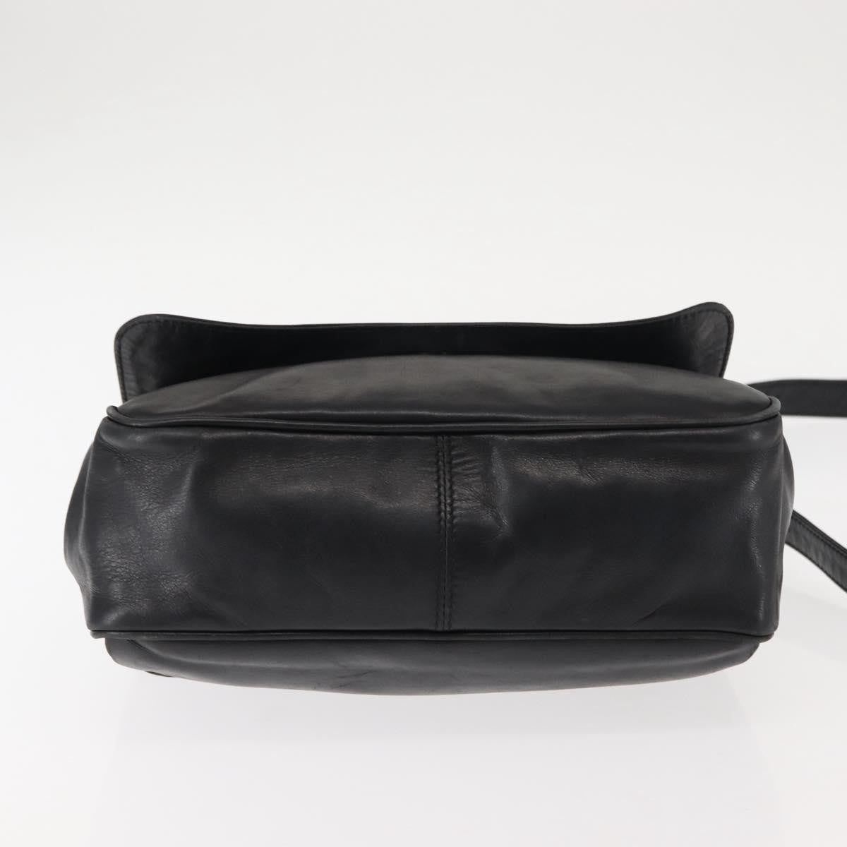 Celine Circle logo Leather, BLACK, LEATHER, Shoulder bag