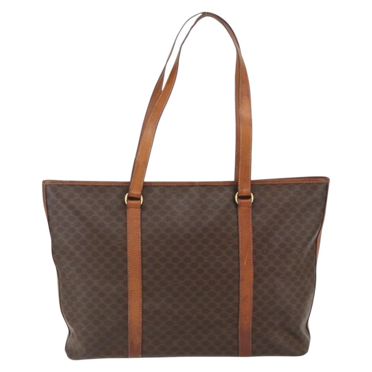 Celine Vintage Macadam Tote bag Canvas, BROWN, CANVAS, Tote bag
