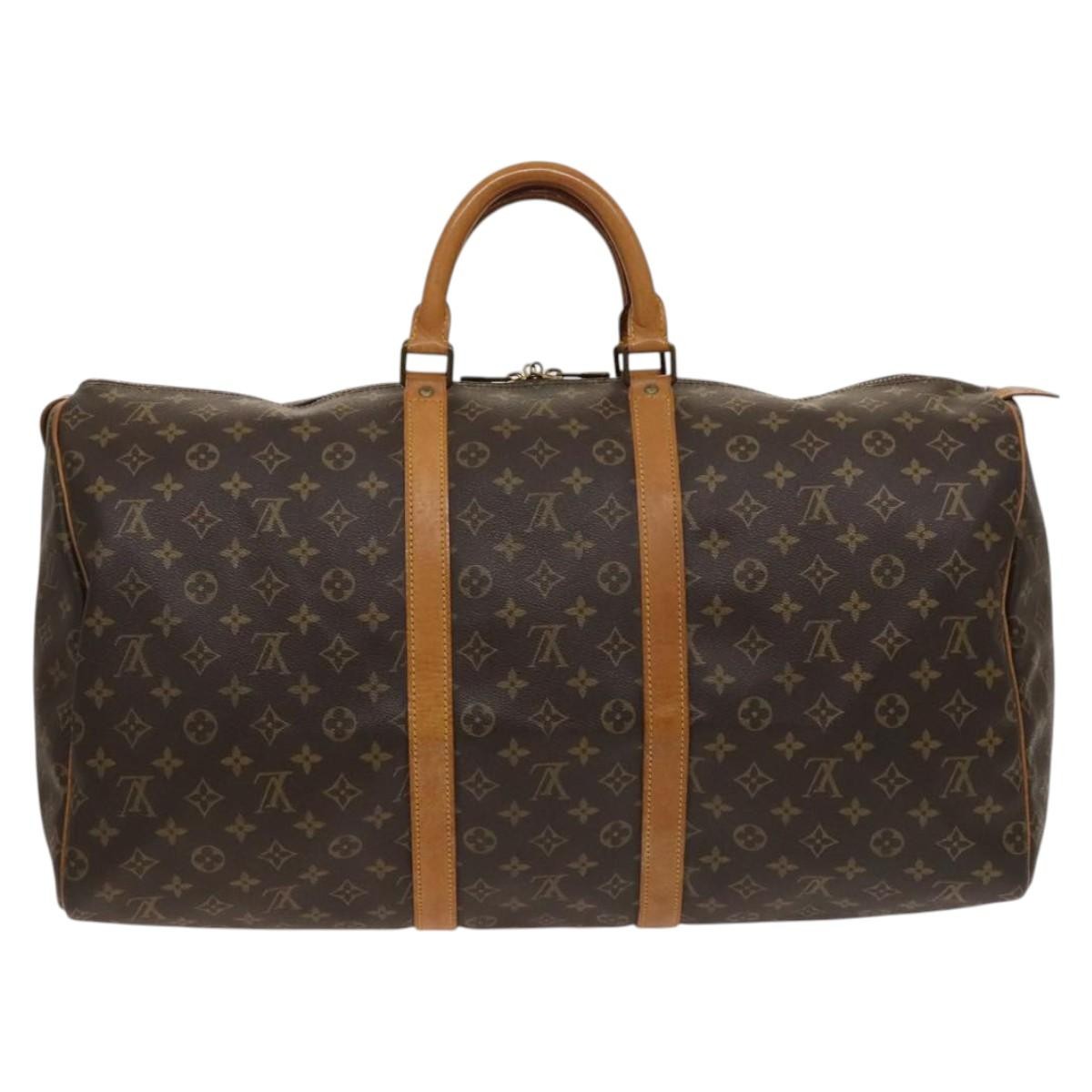 Louis Vuitton Keepall Bag Monogram Canvas, BROWN, CANVAS, Travel bag