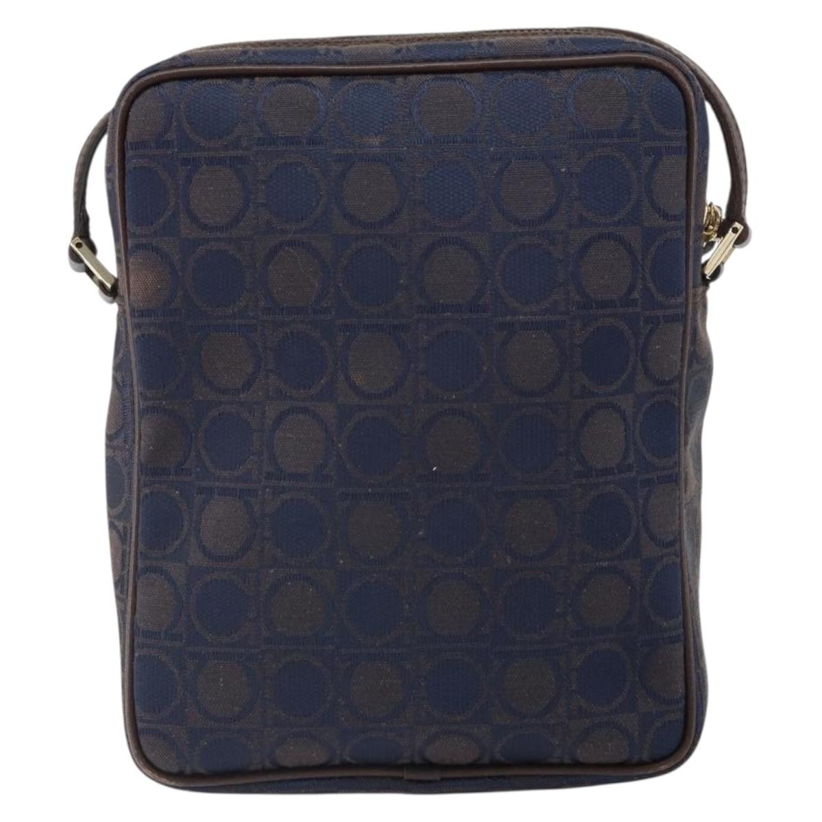 Salvatore Ferragamo Gancini Shoulder Bag Nylon, Navy, Nylon, Shoulder Bag