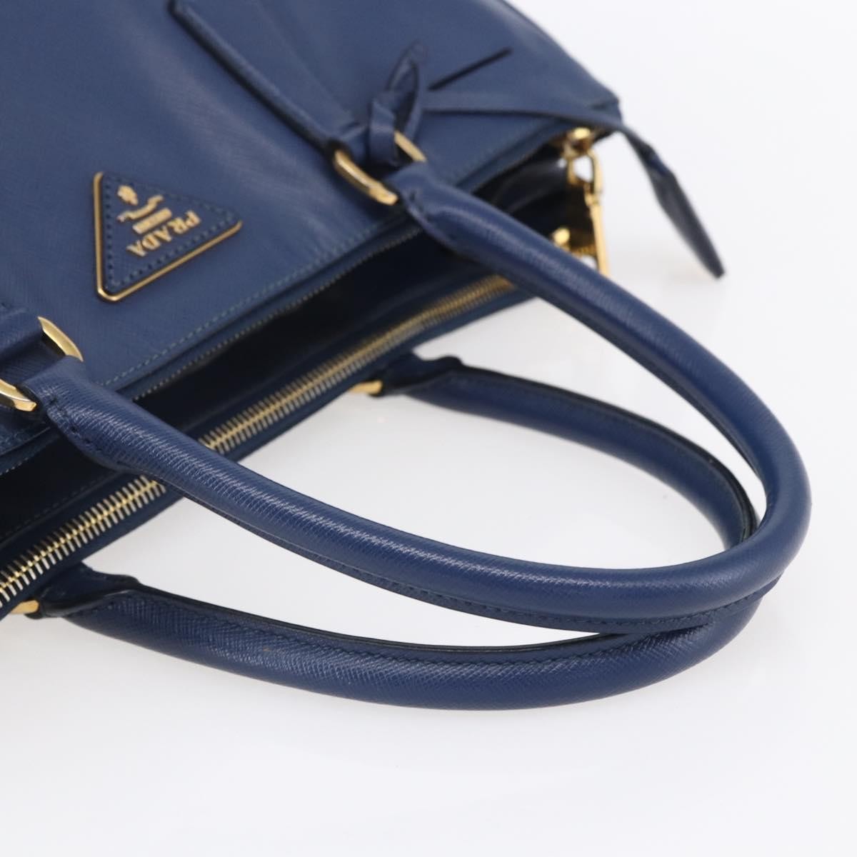 Prada Galleria Double Zip Tote Saffiano Leather, BLUE, LEATHER, Tote bag