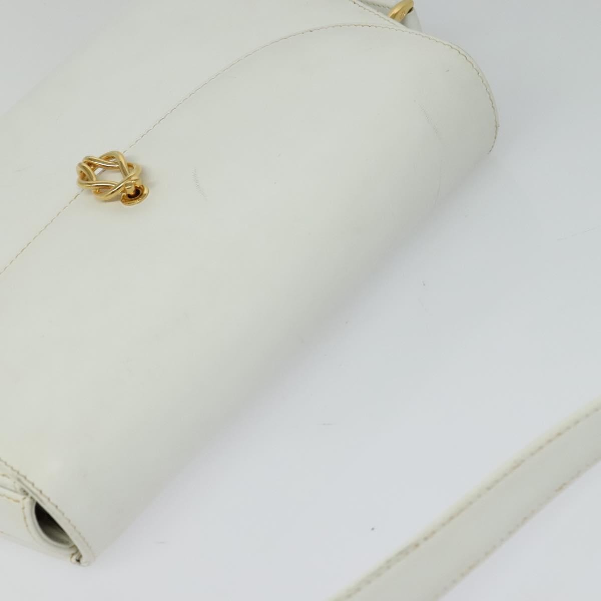 Gucci Vintage Flap Crossbody Bag Leather, WHITE, LEATHER, Shoulder bag