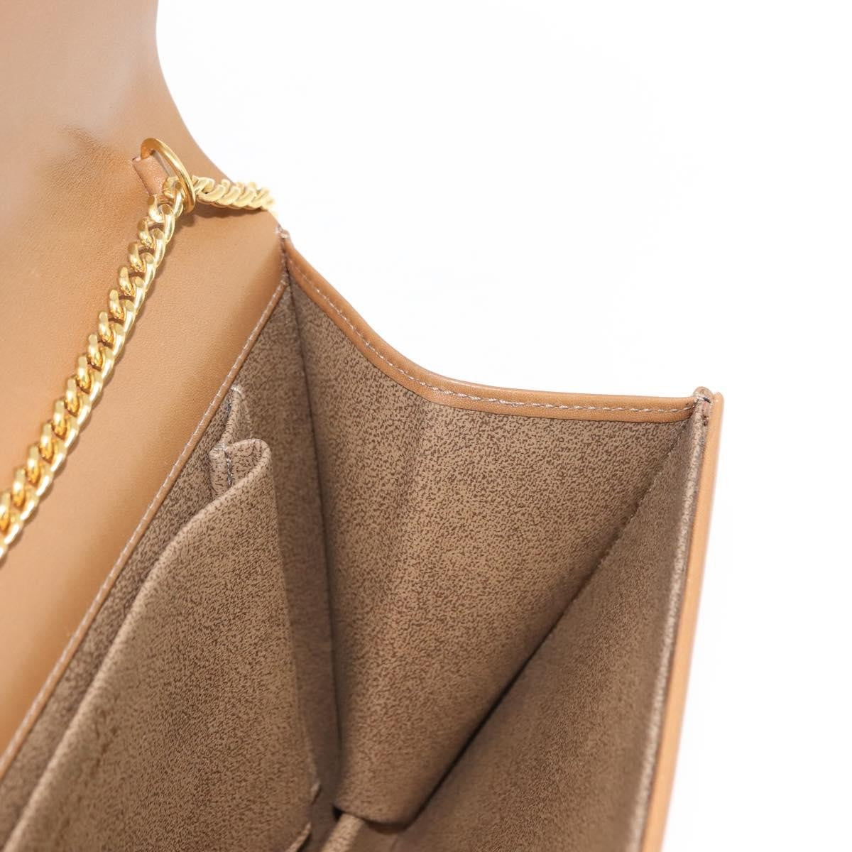 Christian Dior Vintage CD Chain Flap Shoulder Bag Leather, BEIGE, LEATHER, Shoulder bag