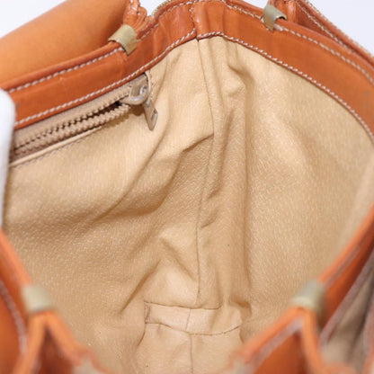 Celine Vintage Macadam Shoulder Bag Canvas and Leather, BEIGE, CANVAS, Shoulder bag