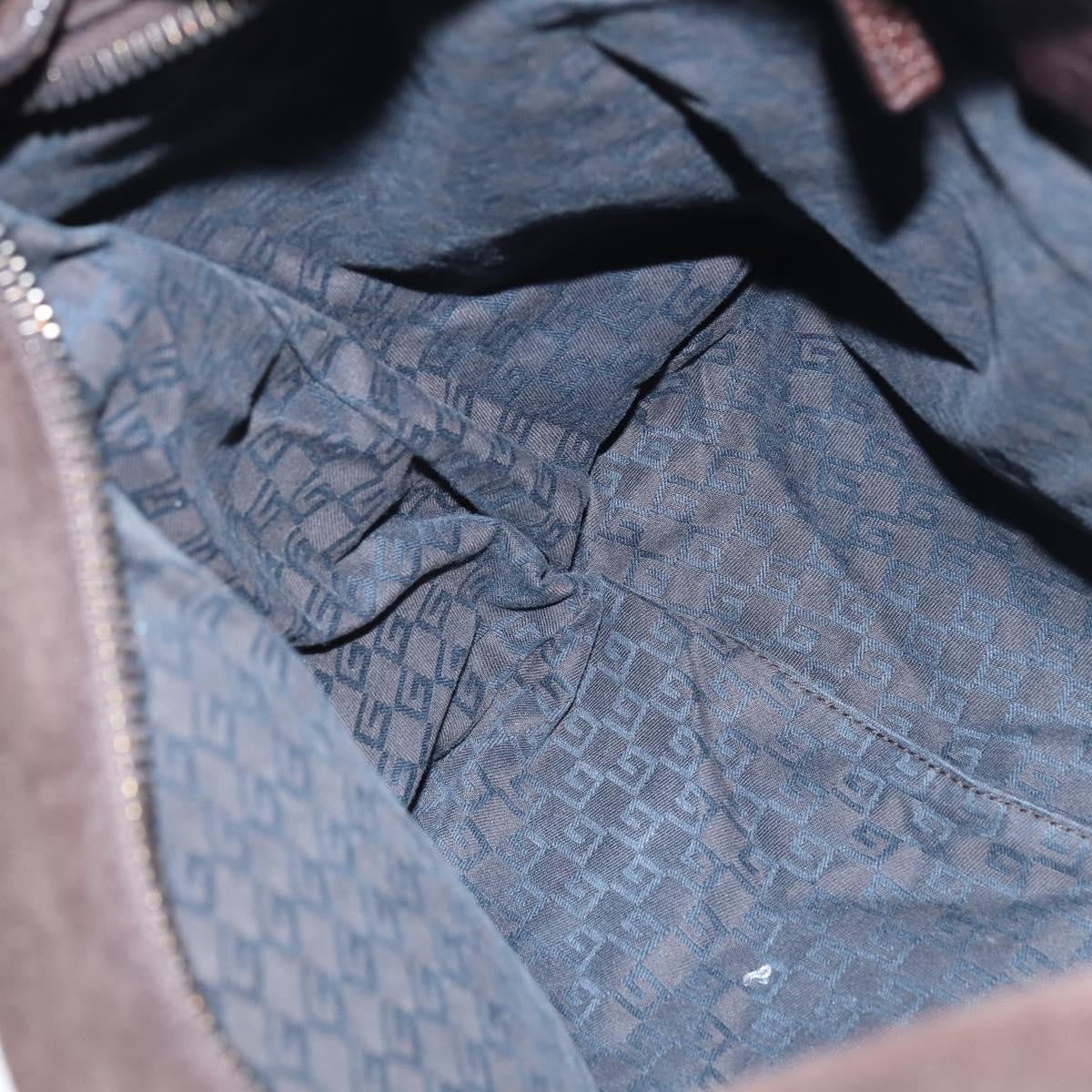 Gucci Hobo Shoulder Bag Suede, BROWN, SUEDE, Shoulder bag