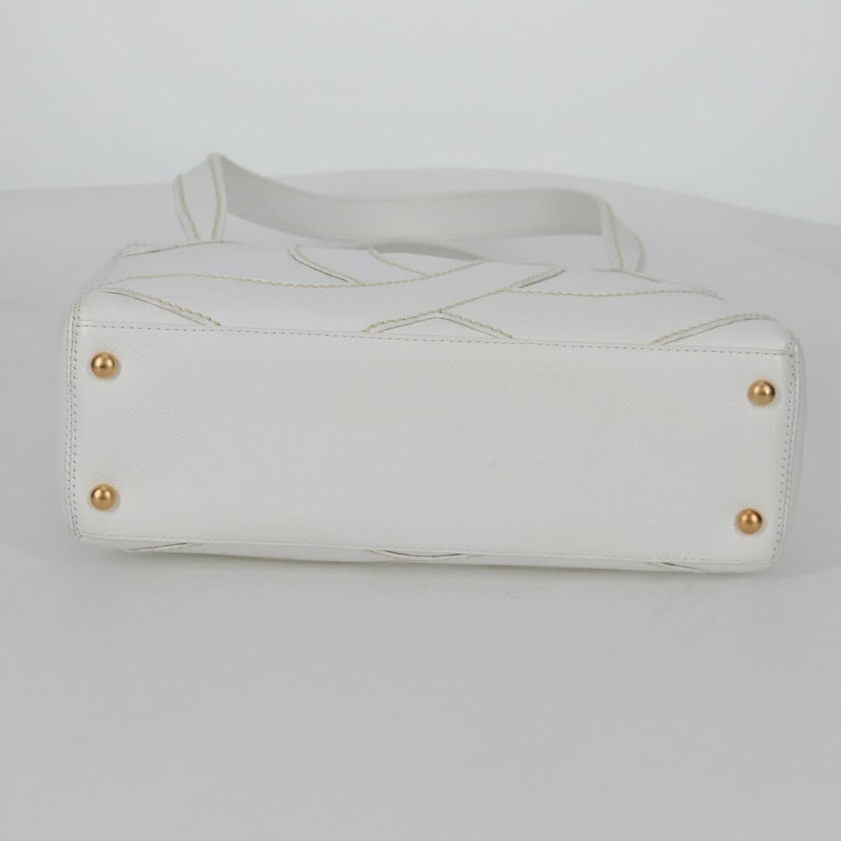 Chanel CC Stitch Tote Caviar, WHITE, LEATHER, Handbag