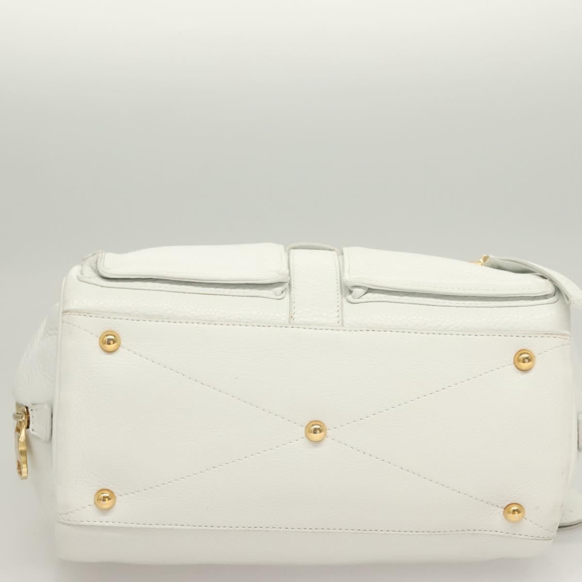 Loewe Chain Roller Handbag Leather, WHITE, LEATHER, Shoulder bag