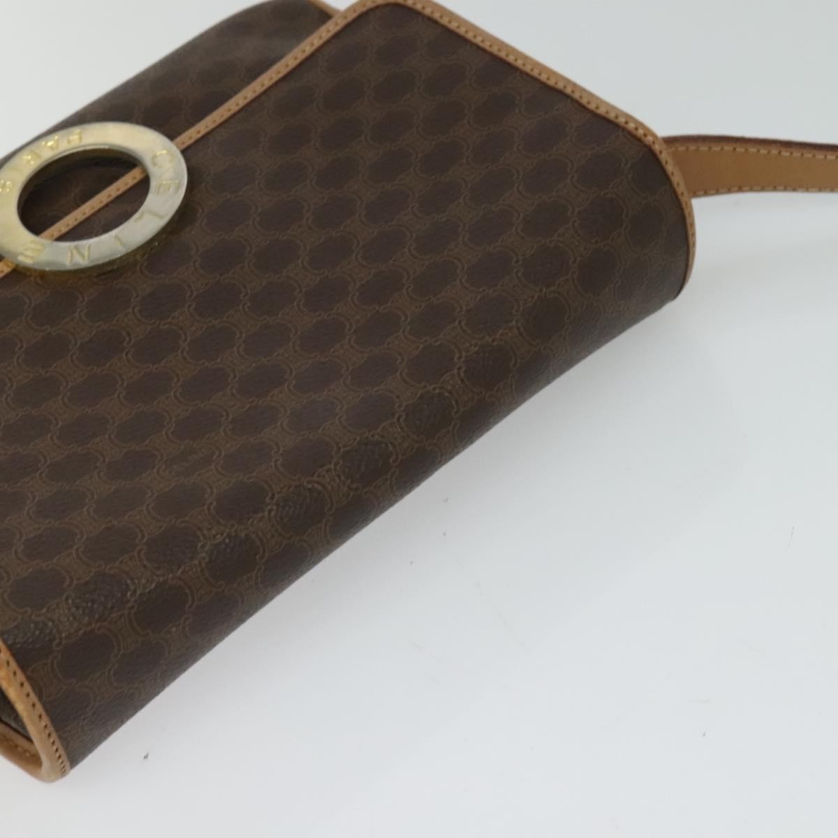 Celine Vintage Macadam Shoulder Bag Canvas and Leather, BROWN, CANVAS, Shoulder bag