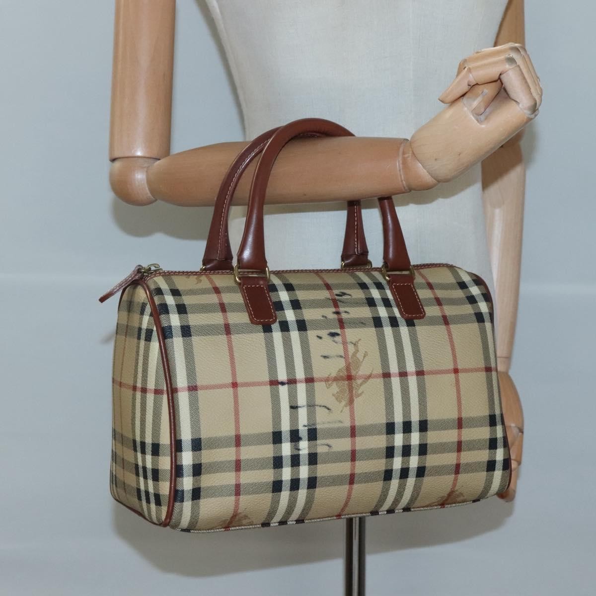 Burberry Chester Satchel Haymarket Coated Canvas, BEIGE, CANVAS, Handbag
