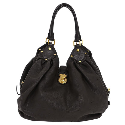 Louis Vuitton L Hobo Mahina Leather, BROWN, LEATHER, Handbag