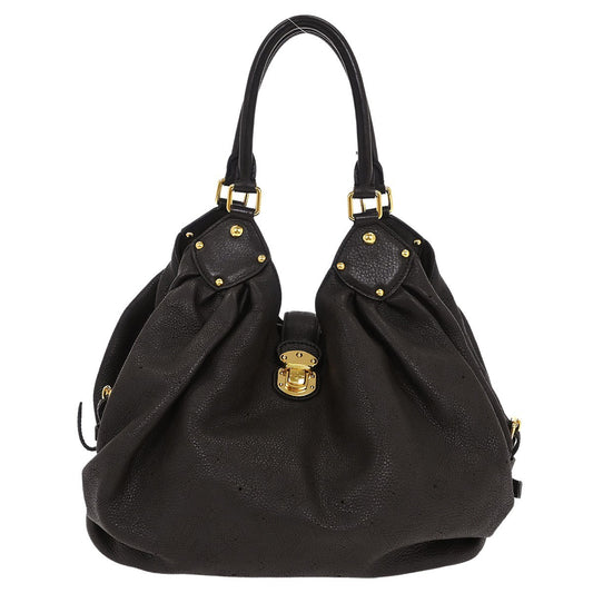 Louis Vuitton L Hobo Mahina Leather, BROWN, LEATHER, Handbag