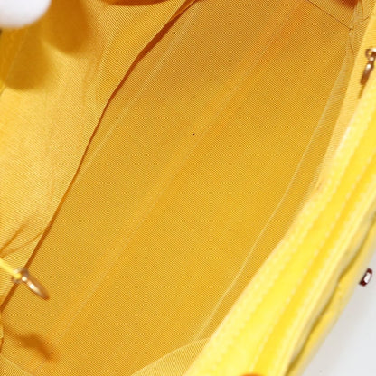 Chanel Vintage CC Resin Pocket Tote Quilted Leather, YELLOW, LEATHER, Tote bag