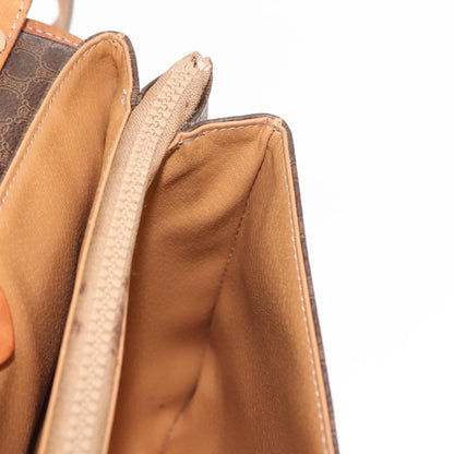 Celine Vintage Macadam Shoulder Bag Canvas, BROWN, CANVAS, Shoulder bag