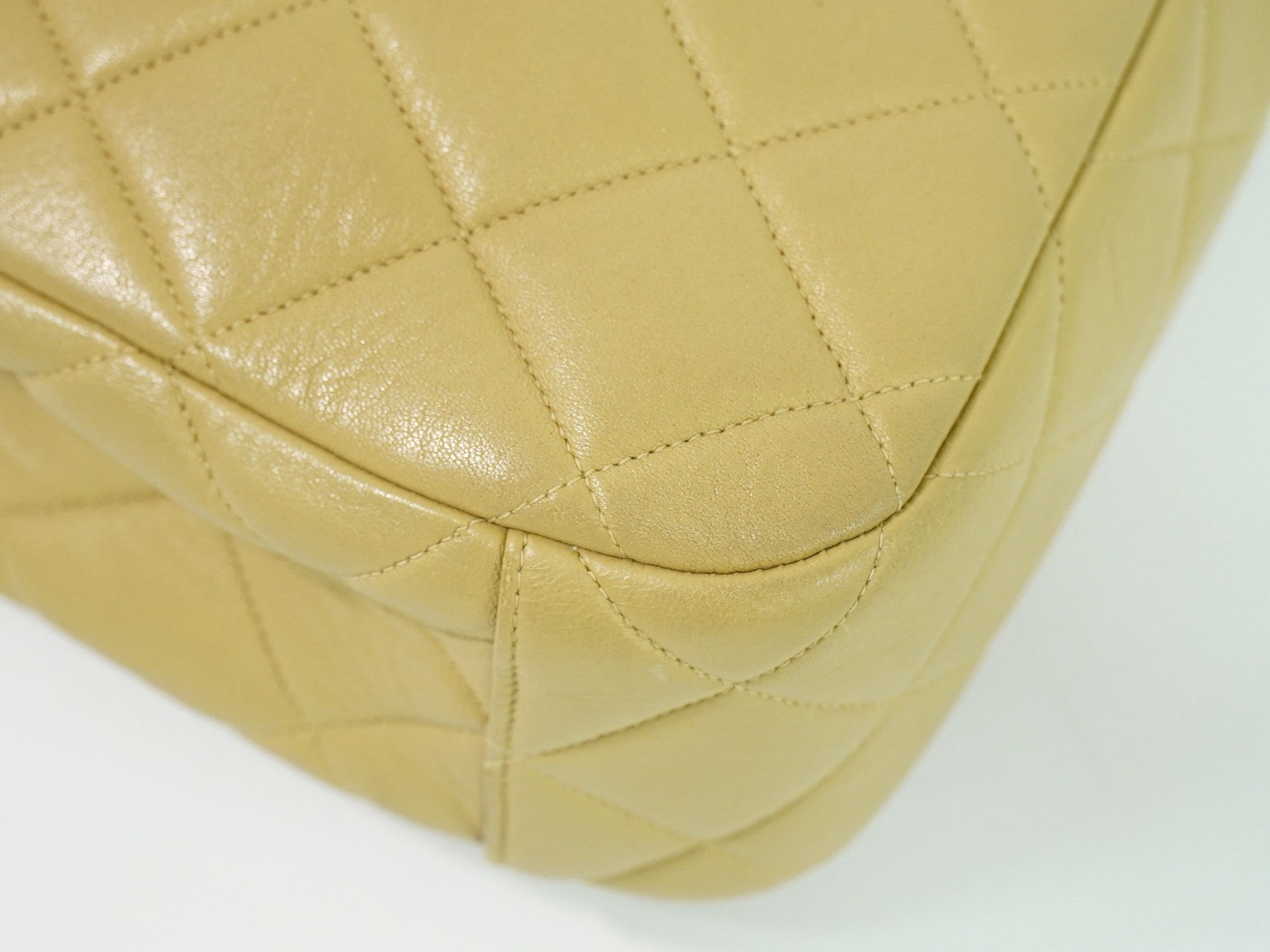 Chanel Vintage Tote Leather, BEIGE, LEATHER, Tote bag