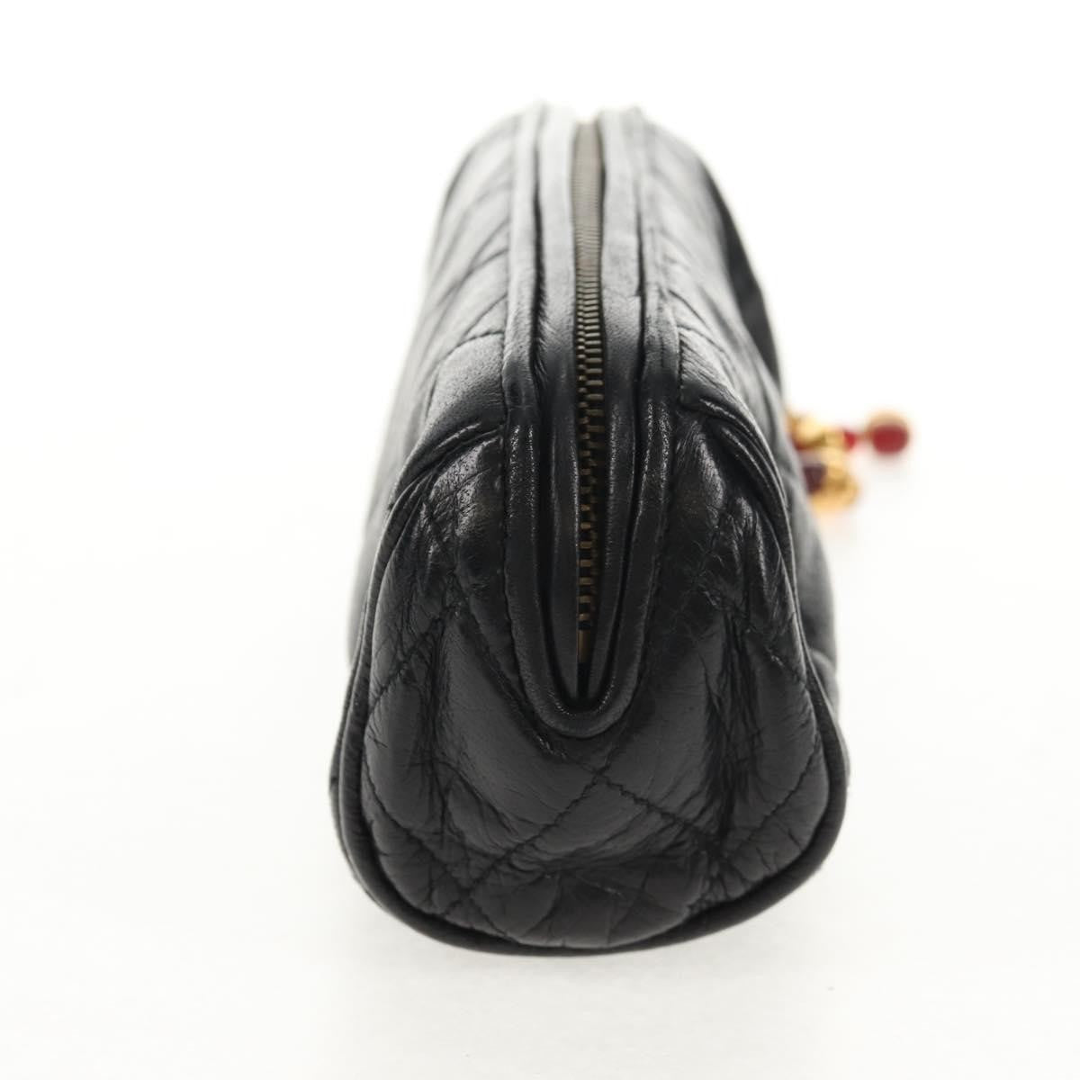 Chanel Vintage Clutch Leather, BLACK, LEATHER, Clutche & pouche