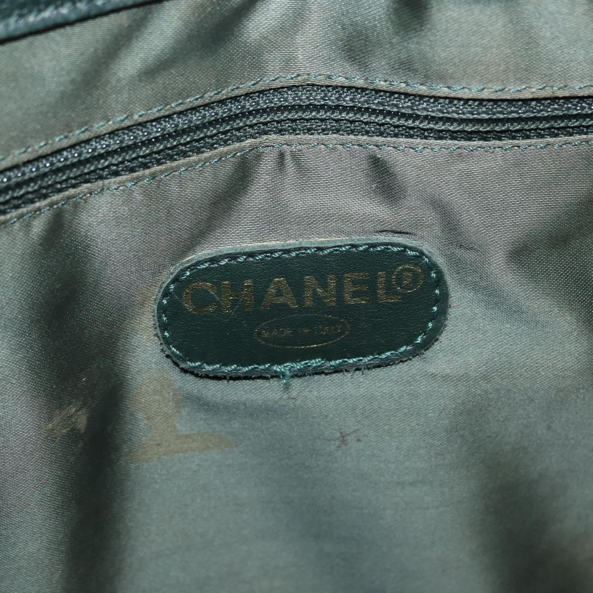 Chanel Vintage CC Lock Pocket Chain Tote Caviar, GREEN, LEATHER, Handbag