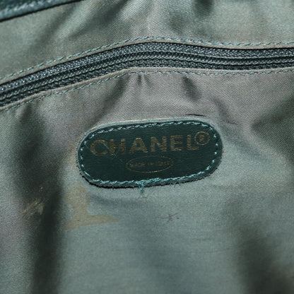 Chanel Vintage CC Lock Pocket Chain Tote Caviar, GREEN, LEATHER, Handbag