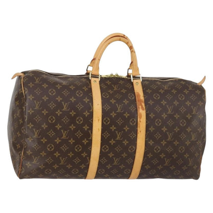 Louis Vuitton Keepall Bandouliere Bag Monogram Canvas, BROWN, CANVAS, Travel bag