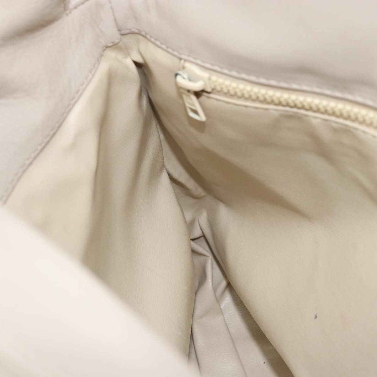 Celine Vintage Shoulder Bag Leather, BEIGE, LEATHER, Shoulder bag