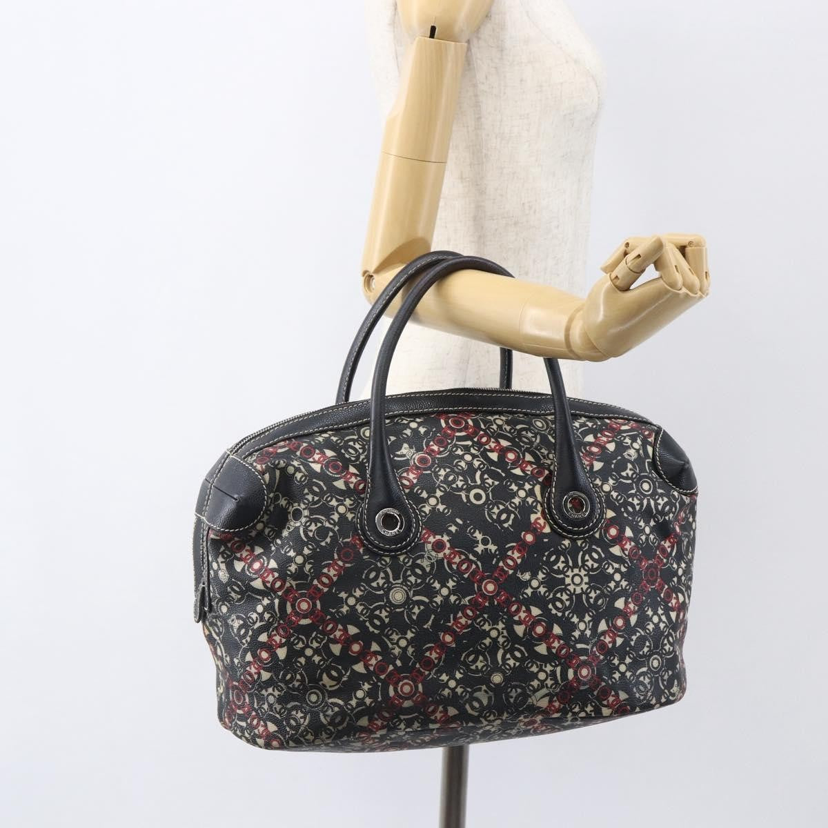 Chanel Optic Coco Bowler Bag Printed Coated Canvas with Caviar, BLACK, PVC, Travel bag