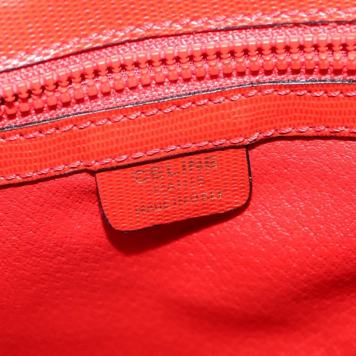 Celine Circle logo Leather, RED, LEATHER, Shoulder bag