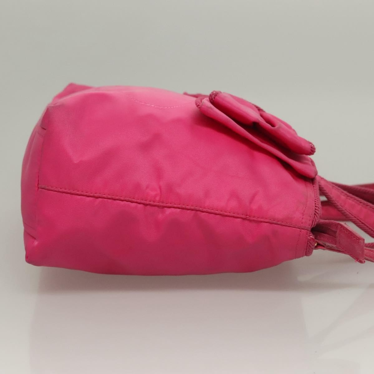 Prada Logo Bow Convertible Tote Tessuto with Leather, PINK, NYLON, Tote bag