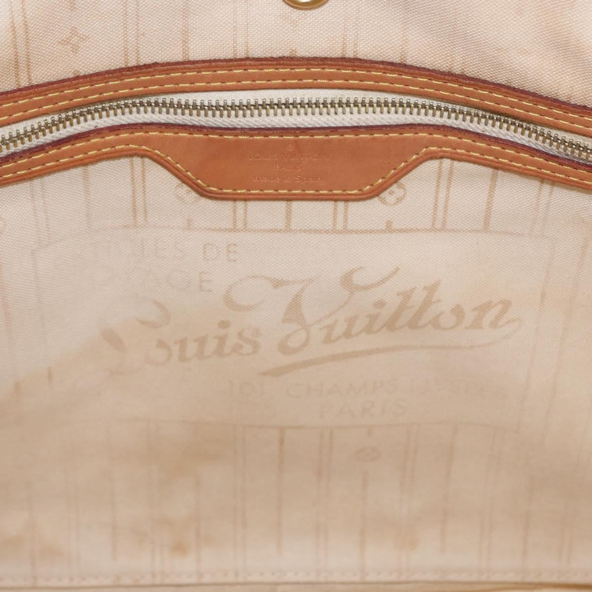 Louis Vuitton Neverfull Tote Damier, WHITE, CANVAS, Tote bag