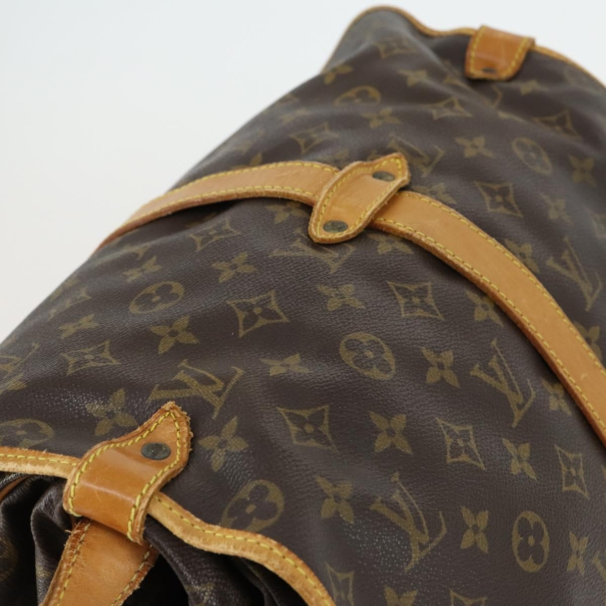 Louis Vuitton Saumur Handbag Monogram Canvas, BROWN, CANVAS, Shoulder bag
