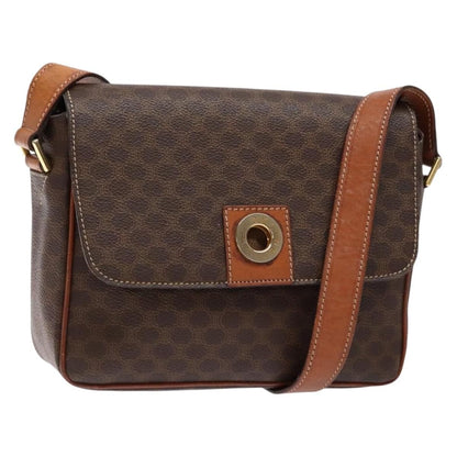 Celine Macadam Shoulder Bag PVC Leather, BROWN, CANVAS, Shoulder bag