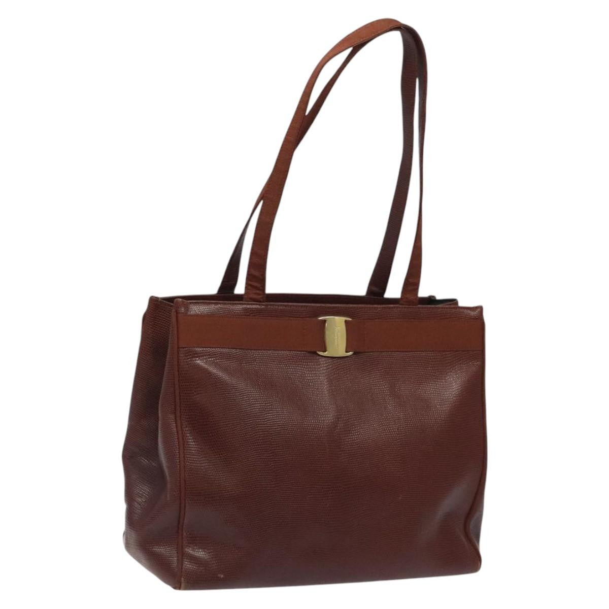 Salvatore Ferragamo Vala tote Leather, BROWN, LEATHER, Tote bag