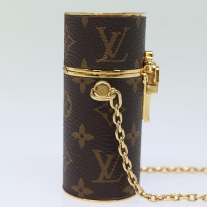 Louis Vuitton Lipstick Case on Chain Monogram Canvas, BROWN, CANVAS, Clutche & pouche