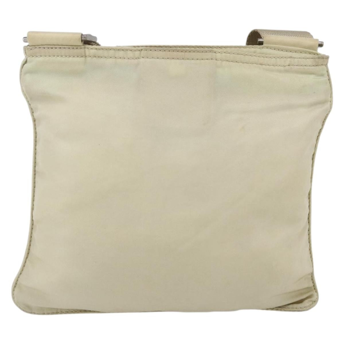 Prada Front Pocket Messenger Bag Tessuto, BEIGE, NYLON, Shoulder bag