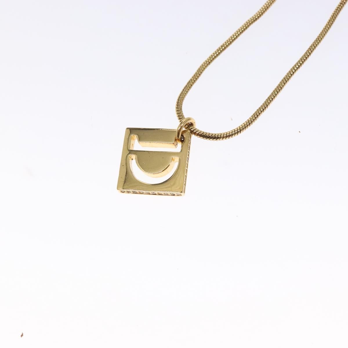 Christian Dior D logo Pendant Necklace Metal, GOLD, METAL, Necklace