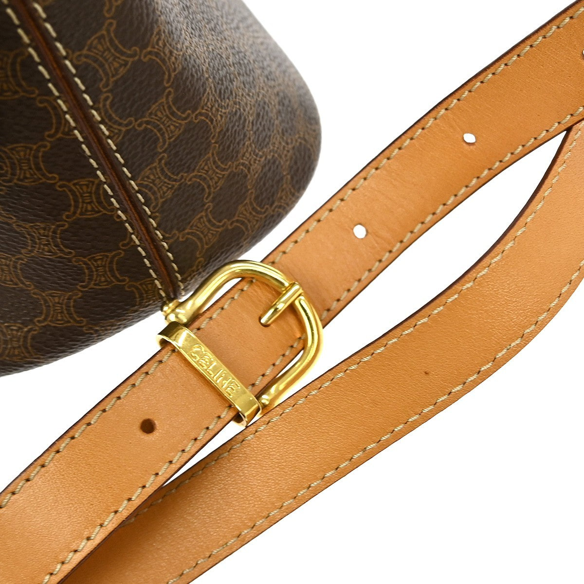 Celine Vintage Macadam Handbag Canvas, BROWN, CANVAS, Handbag