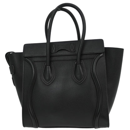 Celine Luggage Bag Smooth Leather, BLACK, LEATHER, Tote bag