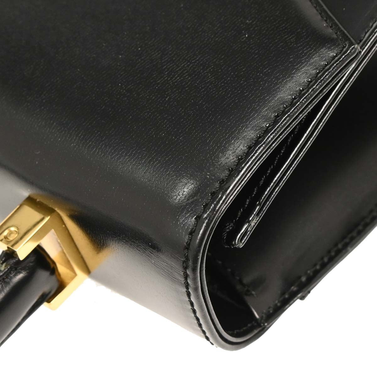 Saint Laurent Vintage Handbag Leather, BLACK, LEATHER, Handbag