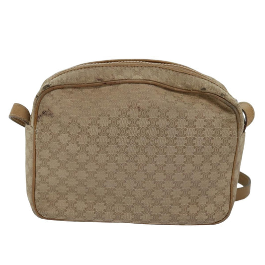 Celine Macadam Shoulder Bag Canvas, BEIGE, CANVAS, Shoulder bag