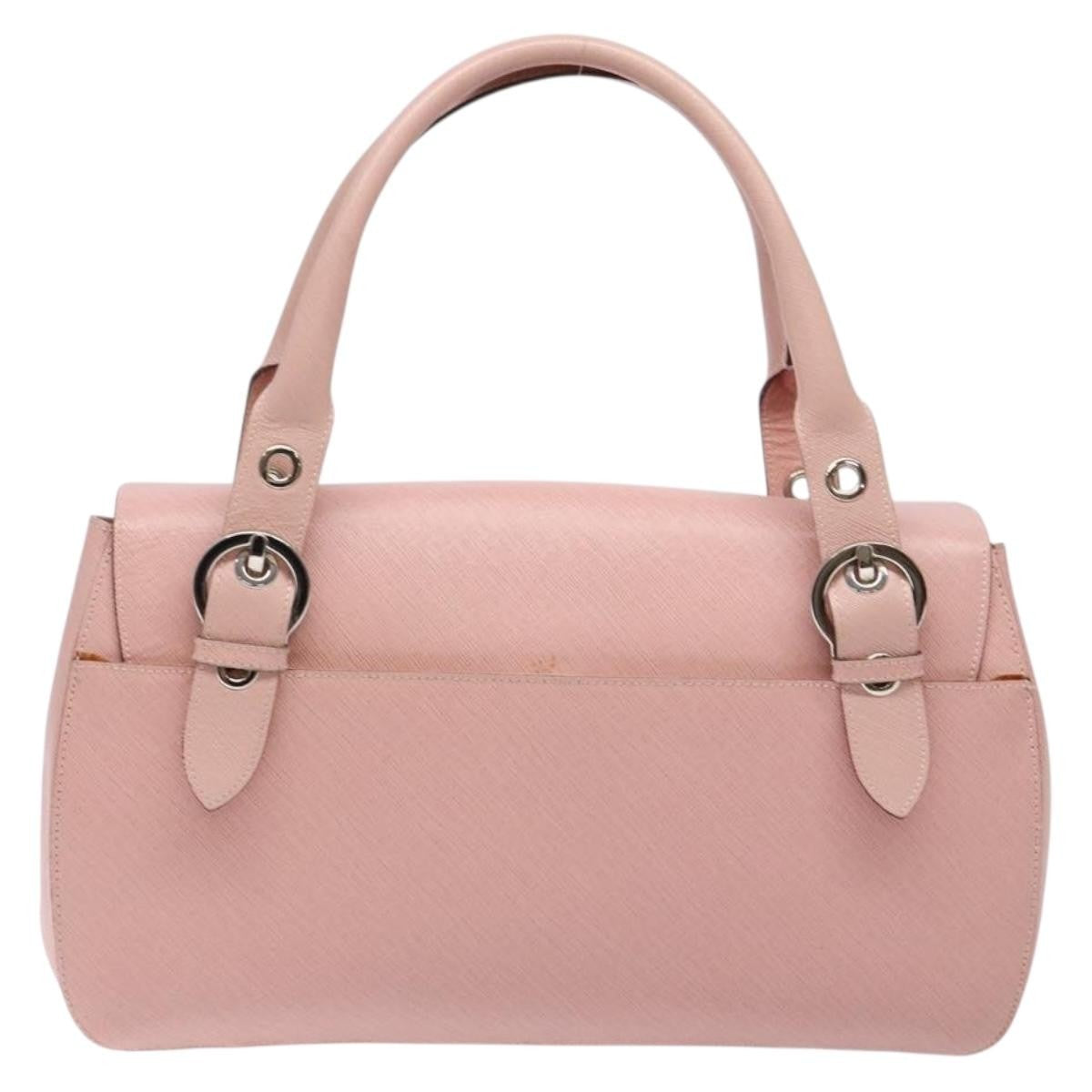 Salvatore Ferragamo Gancini handbag Leather, PINK, LEATHER, Handbag