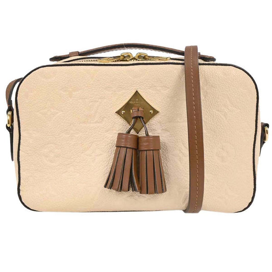 Louis Vuitton Saintonge Handbag Monogram Empreinte Leather, BEIGE, LEATHER, Crossbody bag