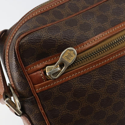 Celine Vintage Macadam Shoulder Bag Canvas and Leather, BROWN, CANVAS, Shoulder bag