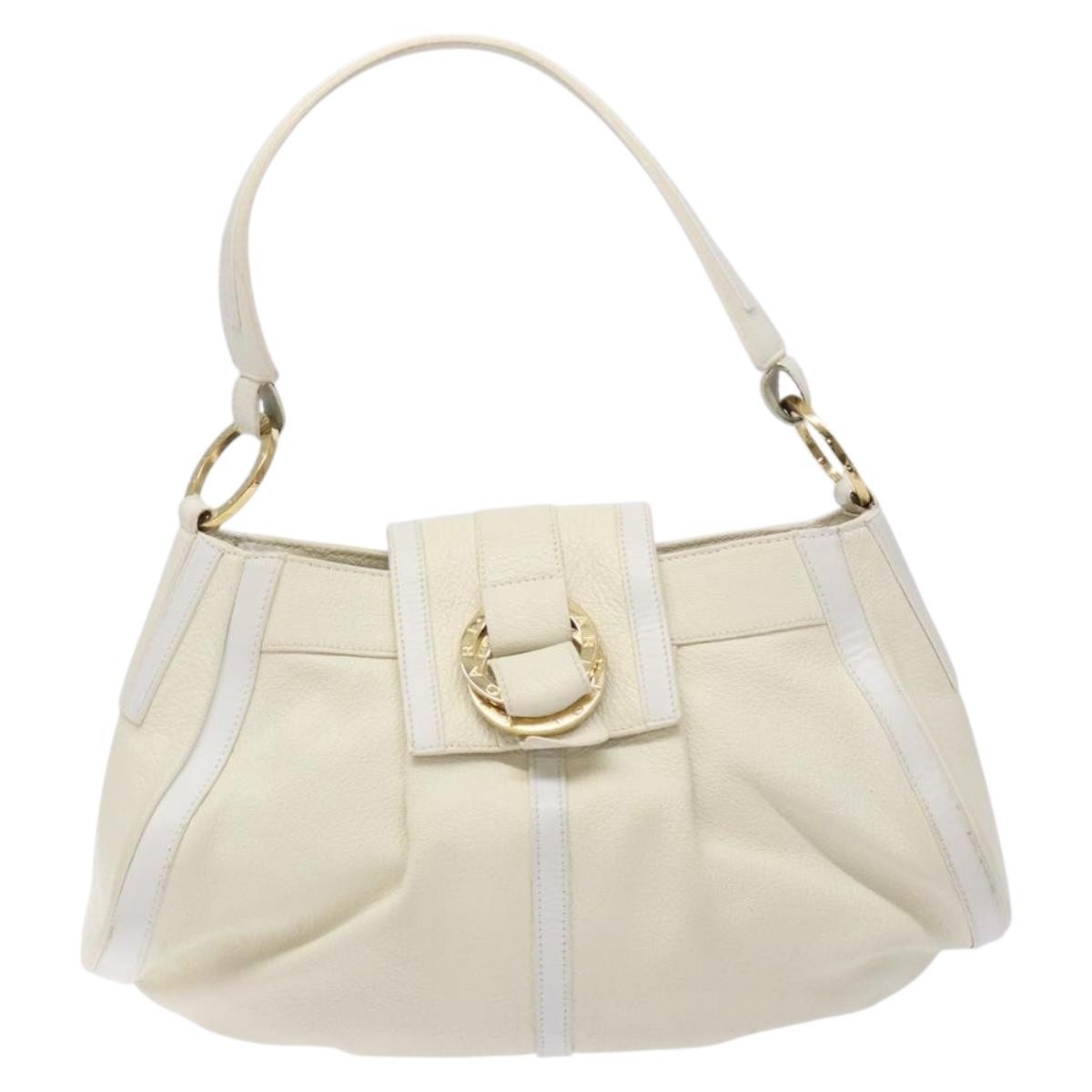 Bvlgari Chandra Top Handle Bag Leather, BEIGE, LEATHER, Shoulder bag