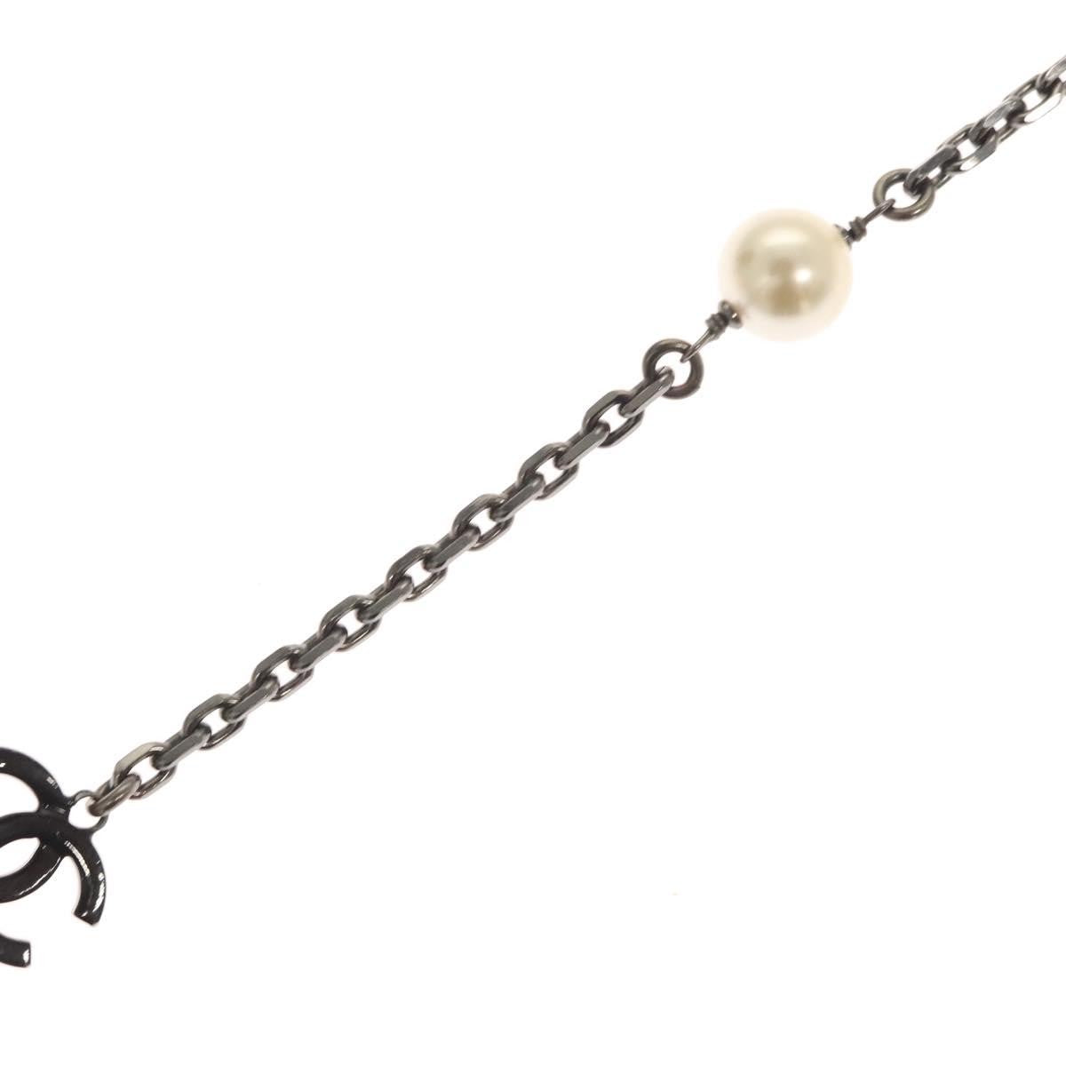 Chanel CC Pearl Necklace Faux Pearls and Metal, WHITE, METAL, Necklace