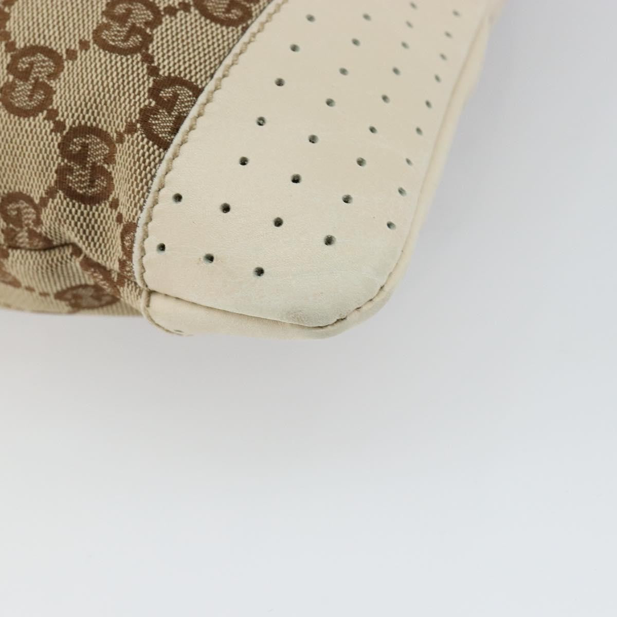 Gucci Zip Messenger GG Canvas with Perforated Leather, BEIGE, CANVAS, Shoulder bag
