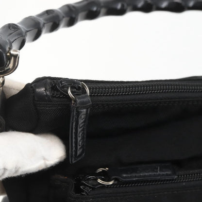 Gucci Vintage Bamboo Shoulder Bag Nylon, BLACK, NYLON, Shoulder bag